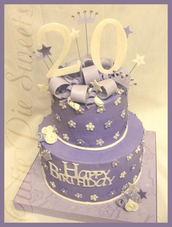 20Th Birthday Cakes 20th Birthday Cake Purple White Cakecentral 20Th Birthday Cakes 20th Birthday Cake Purple White Cakecentral