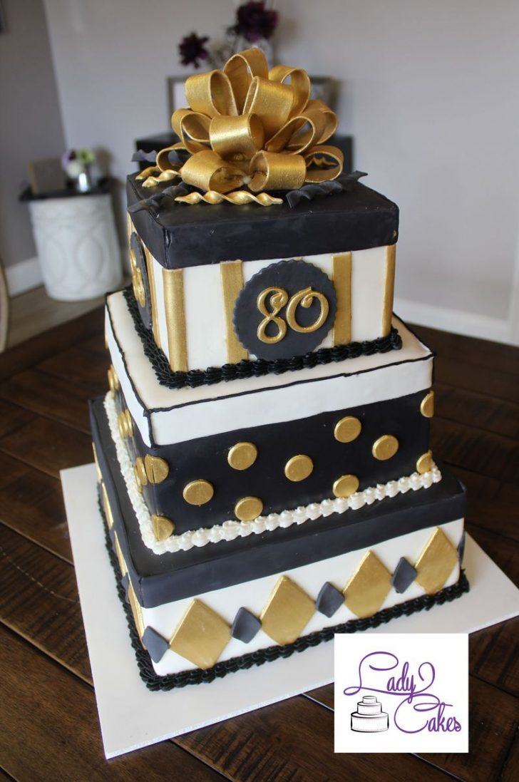 80Th Birthday Cake Black And Gold 80th Birthday Cake Ladycakes Bakery 80Th Birthday Cake Black And Gold 80th Birthday Cake Ladycakes Bakery