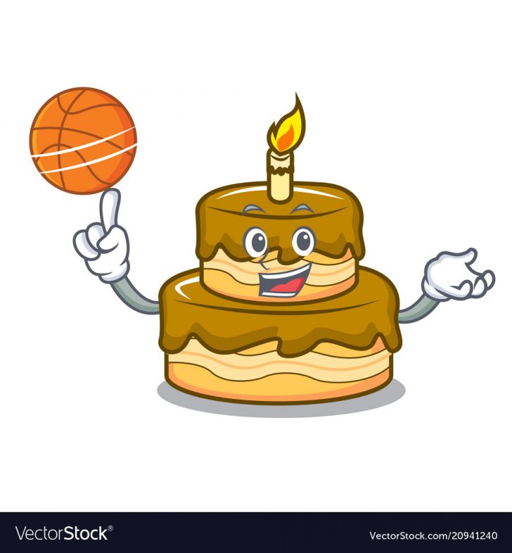 Basketball Birthday Cakes With Basketball Birthday Cake Character Cartoon Vector Image Basketball Birthday Cakes With Basketball Birthday Cake Character Cartoon Vector Image