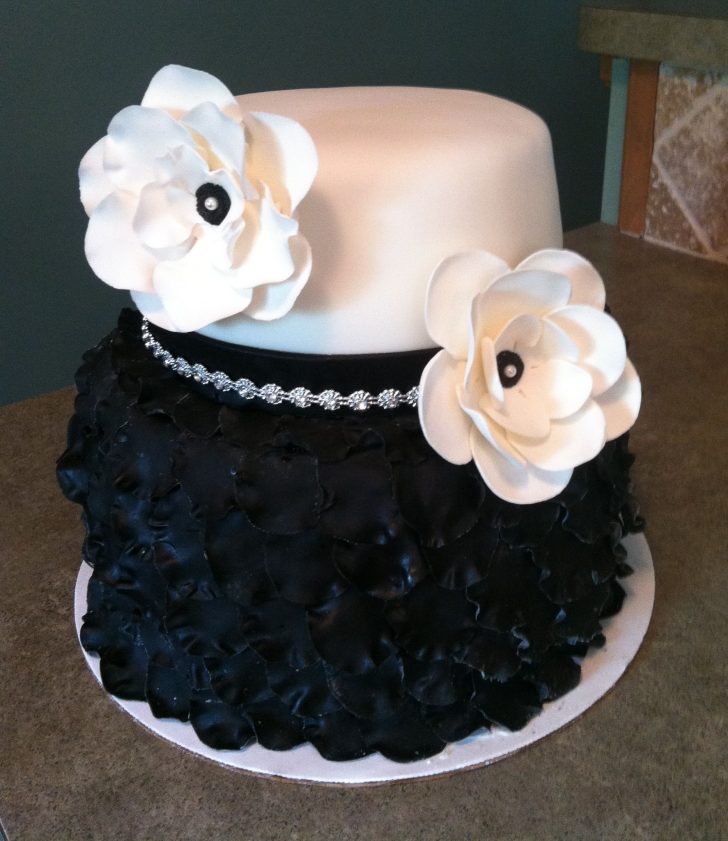Black And White Birthday Cake Black And White Birthday Cake 2 Tier Petal Cake Two Tier Black Black And White Birthday Cake Black And White Birthday Cake 2 Tier Petal Cake Two Tier Black