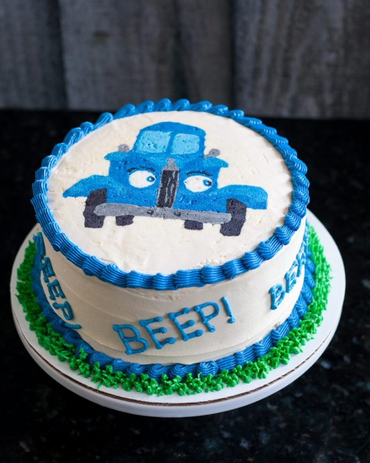 Blue Birthday Cake Little Blue Truck Smash Cake Buttercream Transfer Tutorial Blue Birthday Cake Little Blue Truck Smash Cake Buttercream Transfer Tutorial
