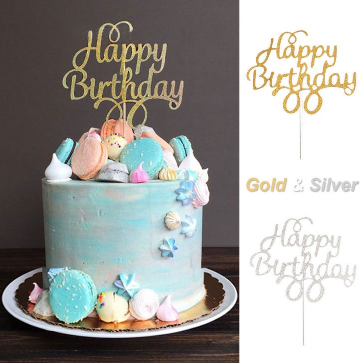 Cake Toppers For Birthday 1x Cake Topper Happy Birthday Gold Silver Glitter Party Wedding Diy Cake Toppers For Birthday 1x Cake Topper Happy Birthday Gold Silver Glitter Party Wedding Diy