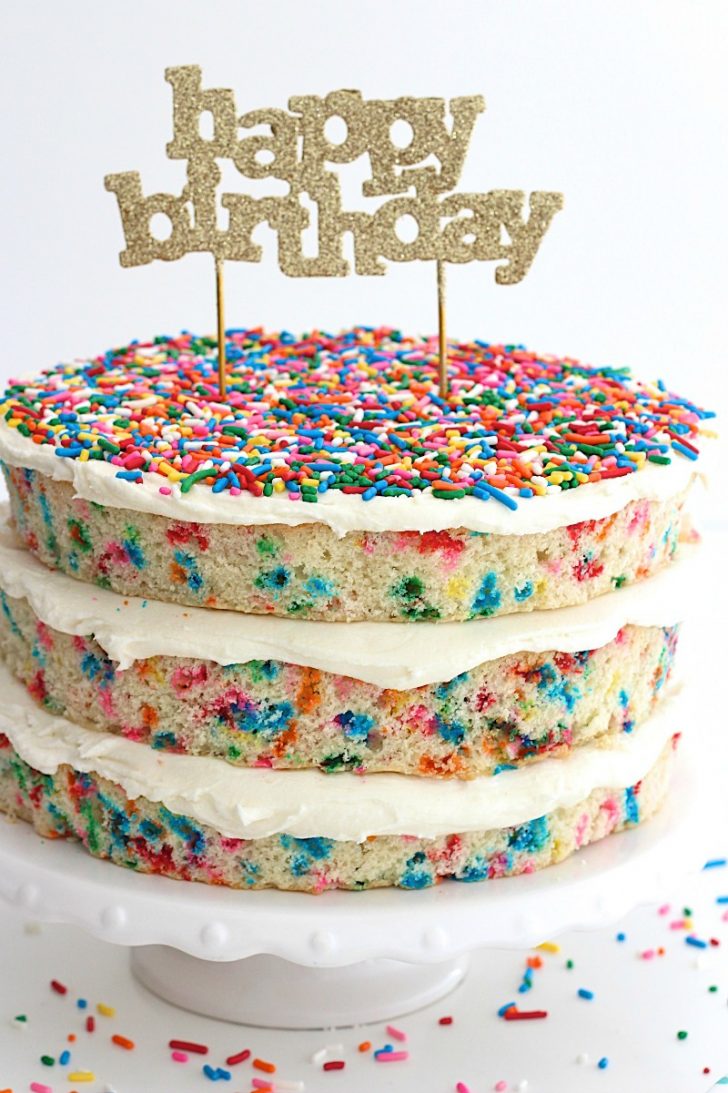 Cakes For Birthday Naked Confetti Cake The Bakermama Cakes For Birthday Naked Confetti Cake The Bakermama