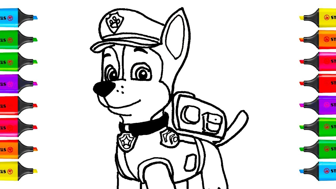 25+ Excellent Picture of Chase Paw Patrol Coloring Page ...