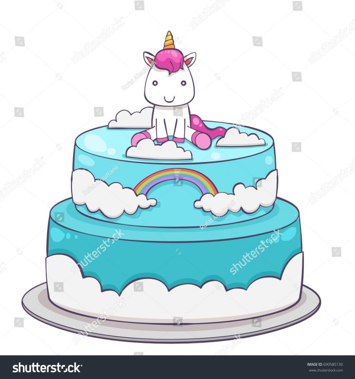 Cute Birthday Cakes Cute Creative Unicorn Birthday Cake Vector Stock Vektorgrafik Cute Birthday Cakes Cute Creative Unicorn Birthday Cake Vector Stock Vektorgrafik