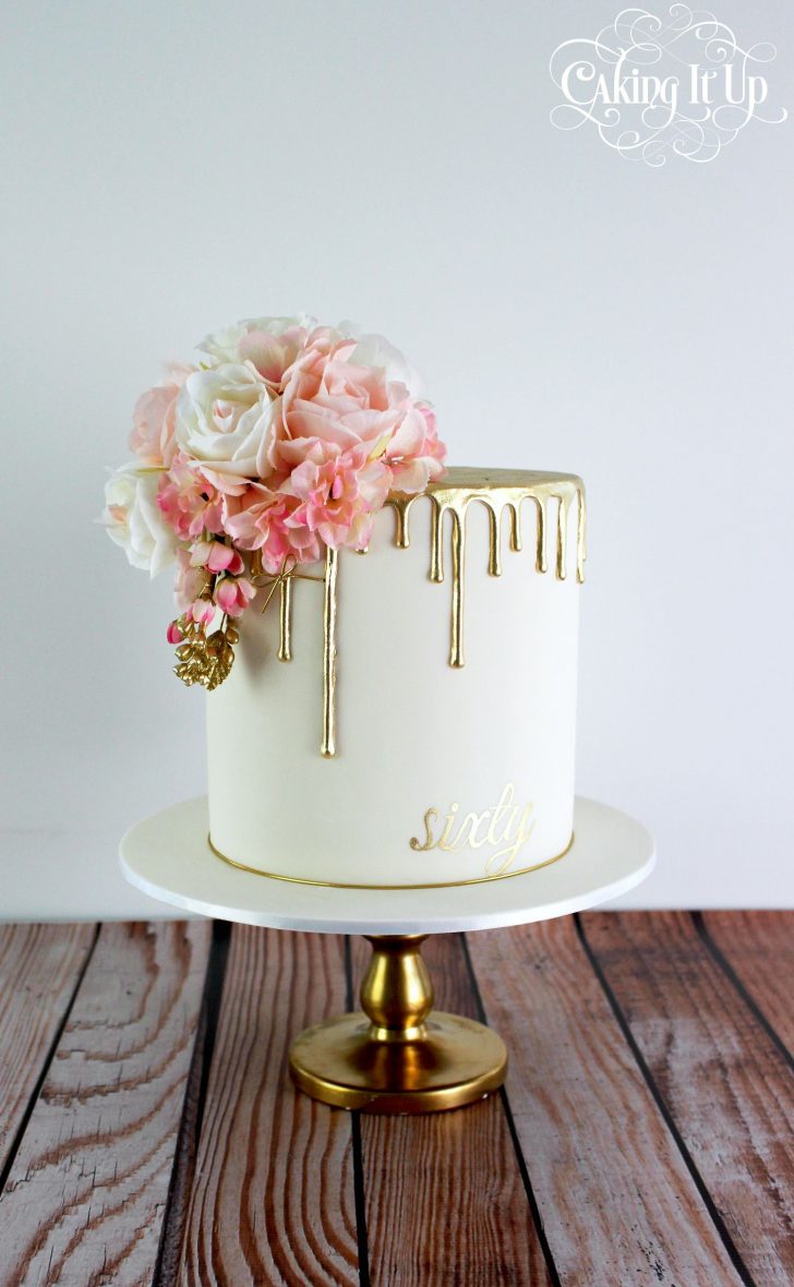 Elegant Birthday Cakes Classy And Elegant Golden Drizzle 60th Birthday Cake With A Pretty Elegant Birthday Cakes Classy And Elegant Golden Drizzle 60th Birthday Cake With A Pretty