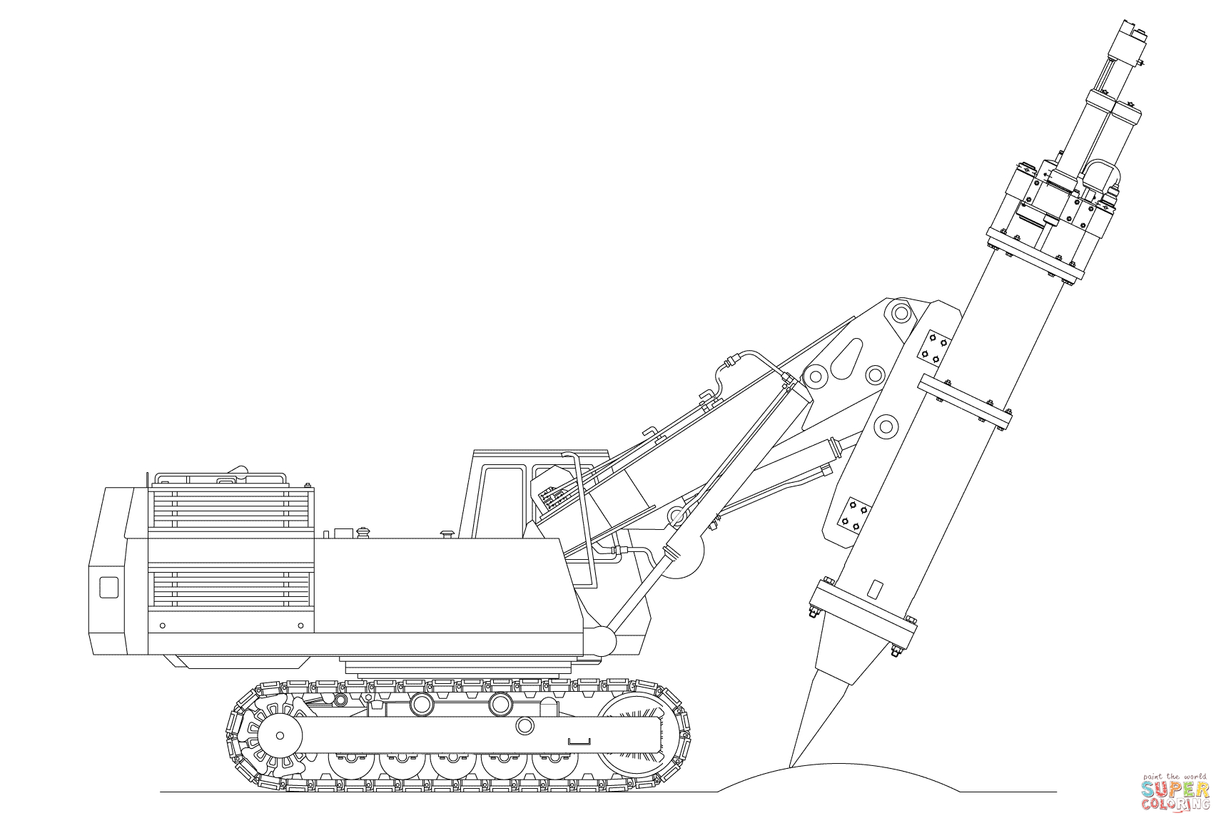 Inspired Picture of Excavator Coloring Page - entitlementtrap.com