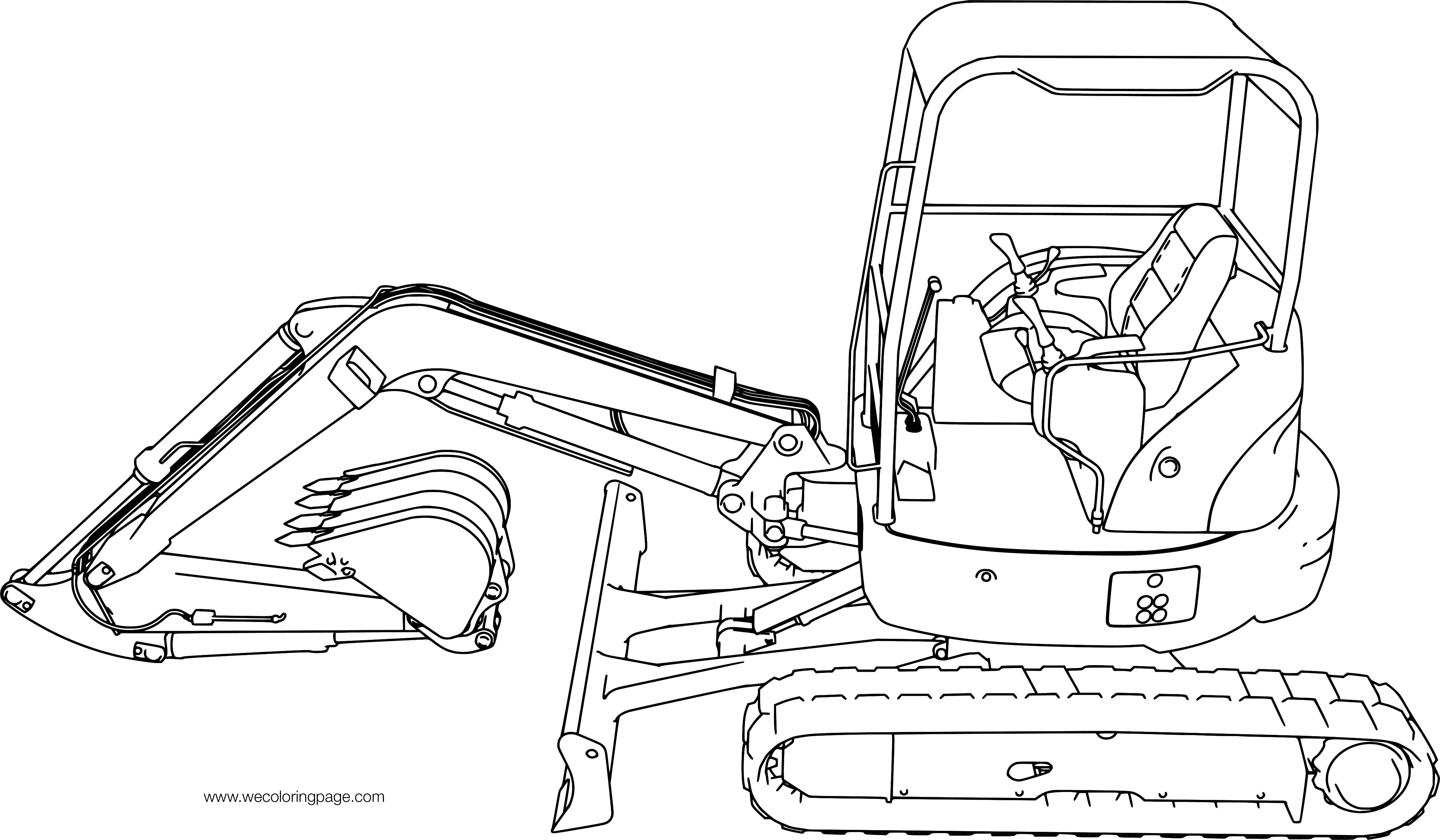 Inspired Picture of Excavator Coloring Page - entitlementtrap.com
