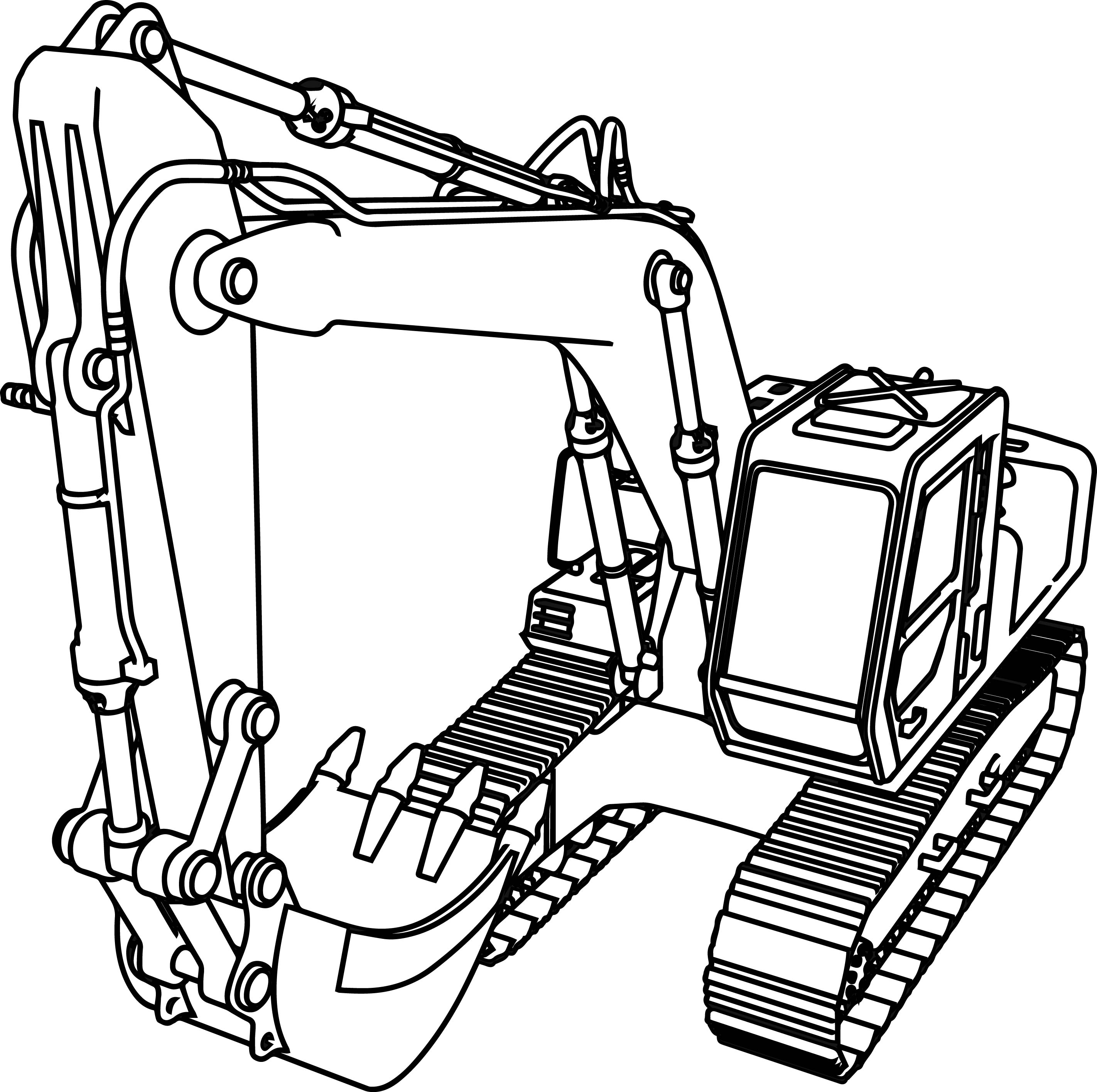 Inspired Picture of Excavator Coloring Page ...