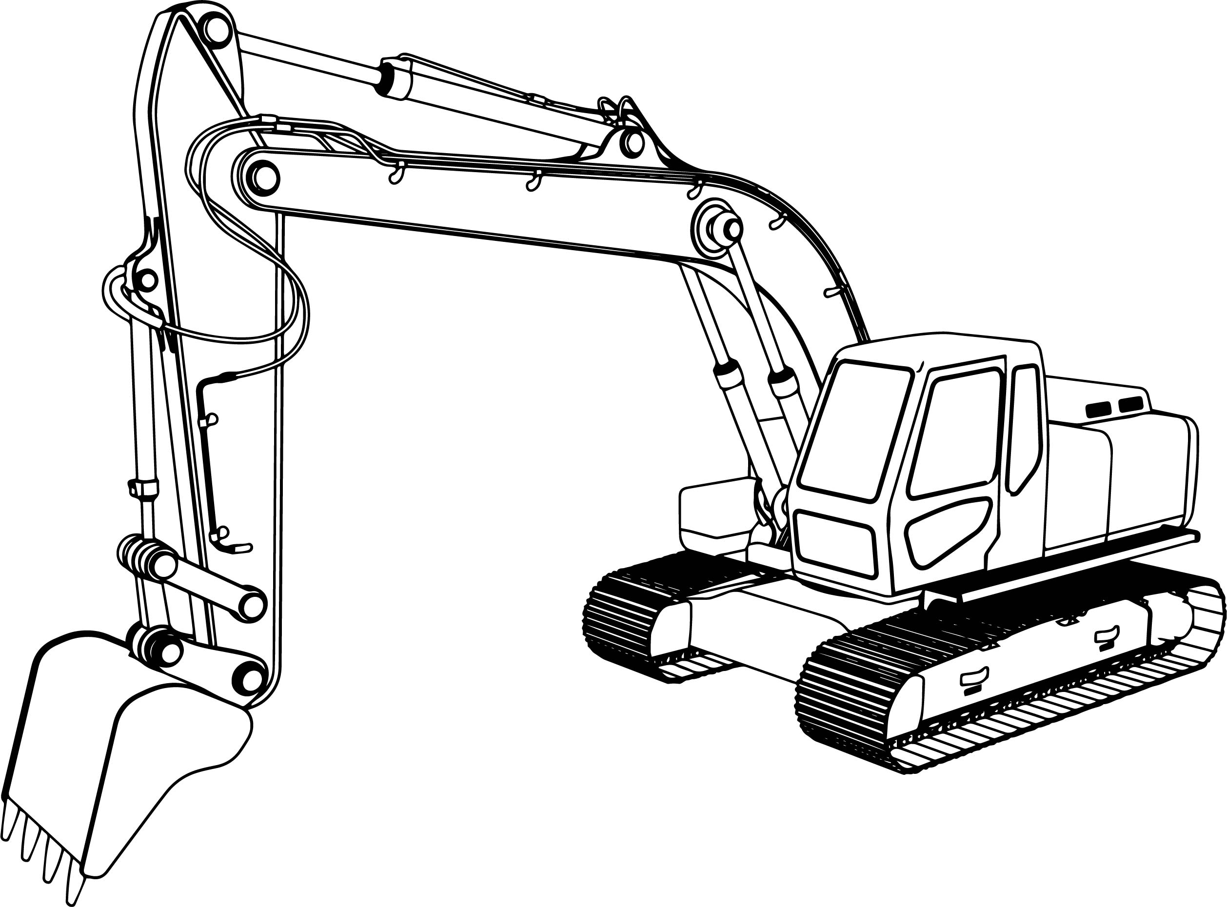 Inspired Picture of Excavator Coloring Page - entitlementtrap.com