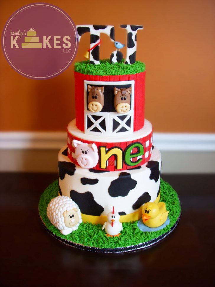 Farm Birthday Cake Farm Animal Cake E I E I O All 3 Tiers Iced In Buttercream Barn Farm Birthday Cake Farm Animal Cake E I E I O All 3 Tiers Iced In Buttercream Barn