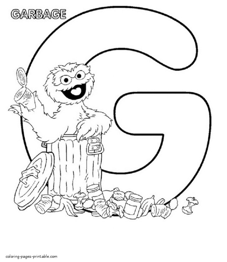 Letter G Coloring Pages Awesome Oscar The Grouch And The Letter G Coloring Page Free Letter G Coloring Pages Awesome Oscar The Grouch And The Letter G Coloring Page Free