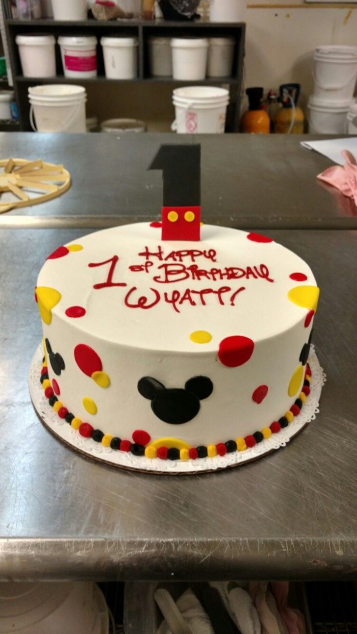 Mickey Mouse 1St Birthday Cake A Festive First Birthday Cake Featuring A Mickey Mouse Fondant One Mickey Mouse 1St Birthday Cake A Festive First Birthday Cake Featuring A Mickey Mouse Fondant One