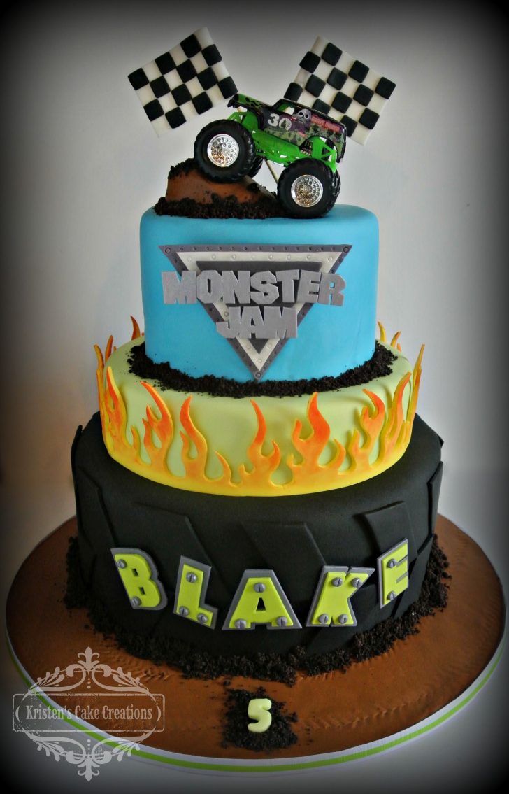 Monster Truck Birthday Cake Monster Truck Cake With Flames 3 Tier Boys Birthday Birthday Party Monster Truck Birthday Cake Monster Truck Cake With Flames 3 Tier Boys Birthday Birthday Party