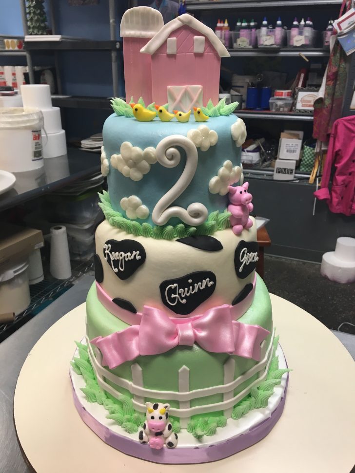 Toddler Girl Birthday Cakes Barnyard Themed Birthday Cake For Triplets Adrienne Co Bakery Toddler Girl Birthday Cakes Barnyard Themed Birthday Cake For Triplets Adrienne Co Bakery