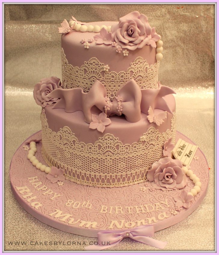 Vintage Birthday Cakes Ladies 80th Two Tier Vintage Inspired Lace Birthday Cake Lilac Vintage Birthday Cakes Ladies 80th Two Tier Vintage Inspired Lace Birthday Cake Lilac