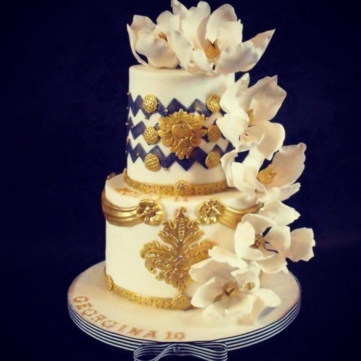 White And Gold Birthday Cake 2 Tier Blue White And Gold Birthday Cake Cakecentral White And Gold Birthday Cake 2 Tier Blue White And Gold Birthday Cake Cakecentral
