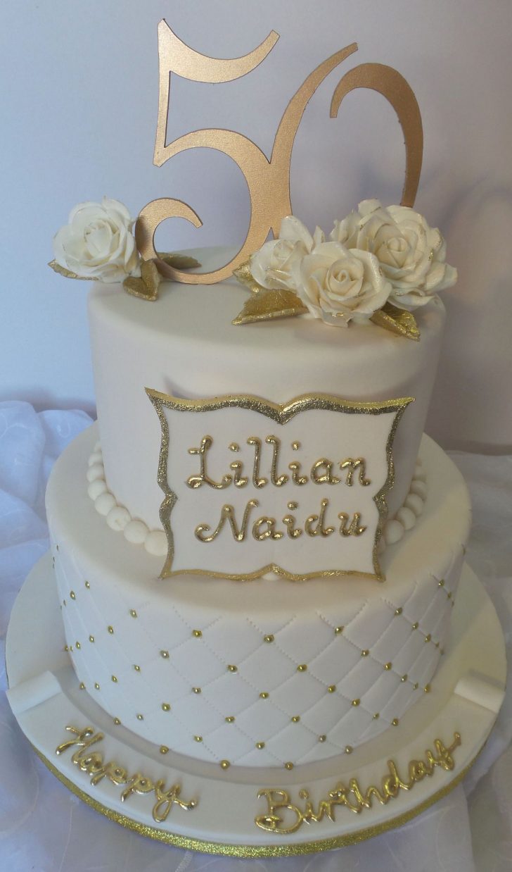 White And Gold Birthday Cake Elegant White Gold 50th Two Tier Birthday Cake Willi Probst White And Gold Birthday Cake Elegant White Gold 50th Two Tier Birthday Cake Willi Probst