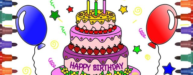 Birthday Cake Drawing How To Draw Birthday Cake Drawing For Kids Coloring Pages For