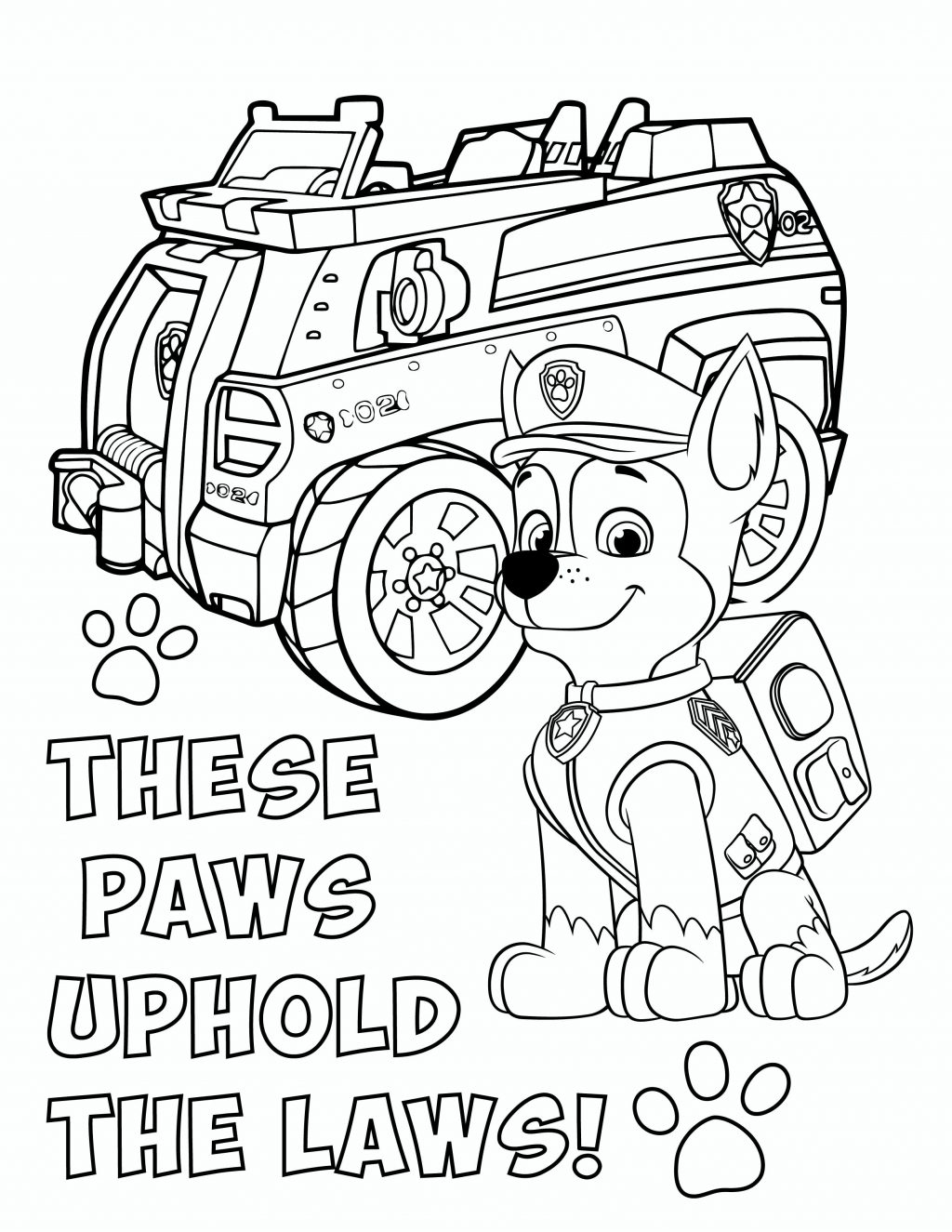 Chase Paw Patrol Coloring Page Coloring Pages Pawatrol 