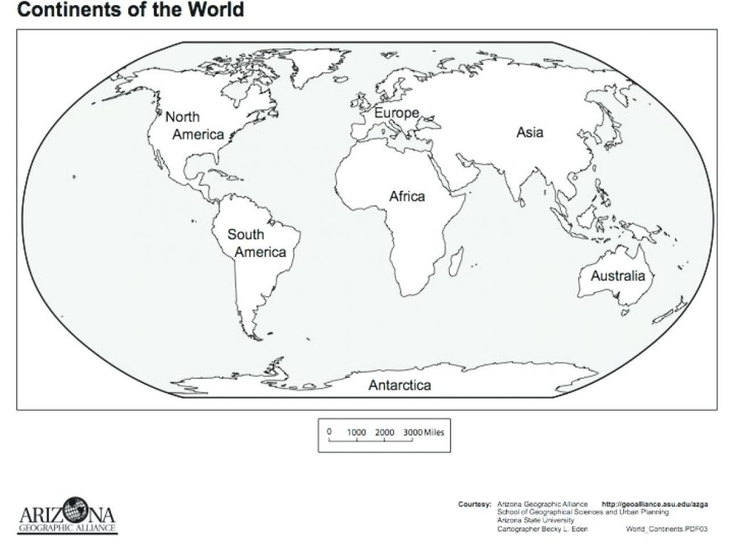 Great Image of Continents Coloring Page