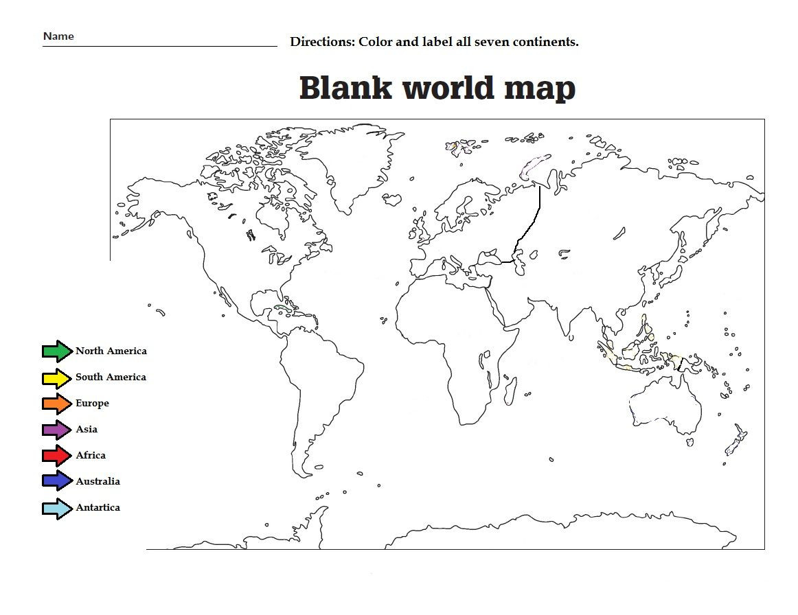 Great Image of Continents Coloring Page - entitlementtrap.com