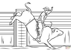 Cowboy Coloring Pages Cowboy Riding A Bull Coloring Page Free Printable Coloring Pages
