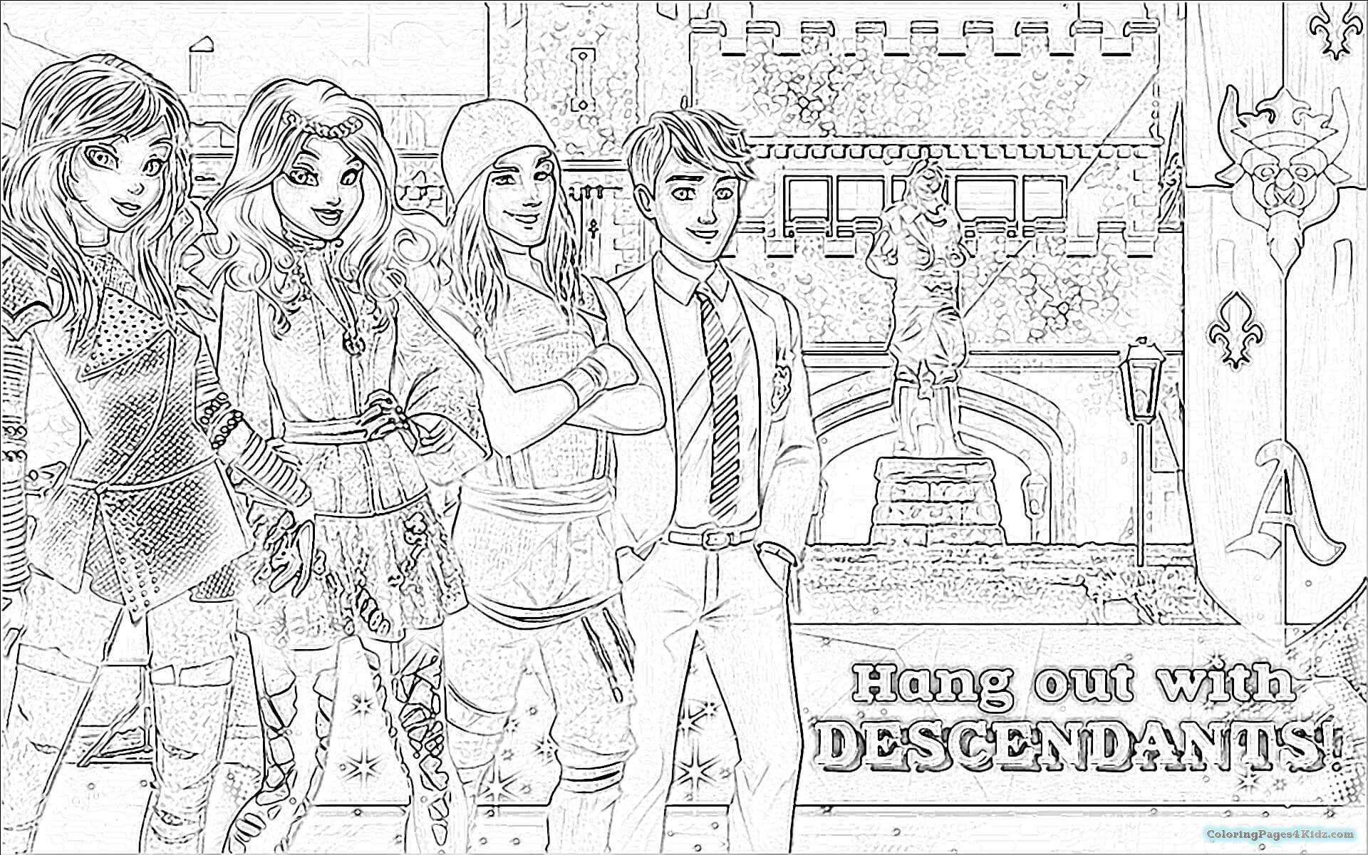 Marvelous Photo Of Descendants Coloring Pages Entitlementtrap Com