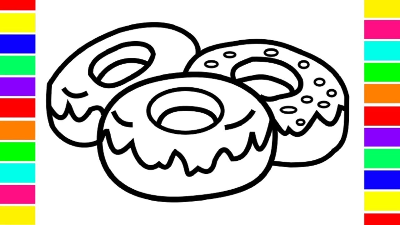 Donut Coloring Page Donut Coloring Page For Kids How To Draw Colorful
