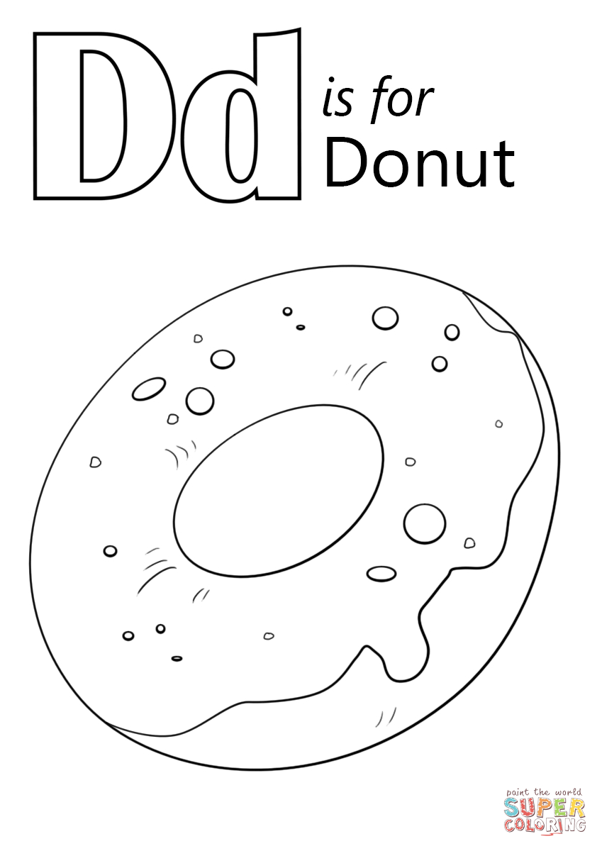 Donut Coloring Page Letter D Is For Donut Coloring Page Free Printable