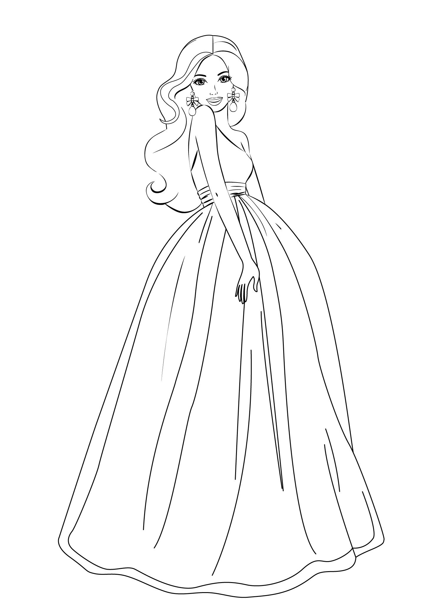 Dress Coloring Pages Free Printable Coloring Pagesgirls In Dresses Best 