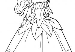 Dress Coloring Pages Princess In Flower Dress Coloring Page Free Printable Coloring Pages