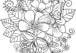 Flowers Coloring Pages Butterflies On Flowers Coloring Page Free Printable Coloring Pages