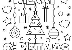 Merry Christmas Coloring Pages Merry Christmas Coloring Page Royalty Free Vector Image