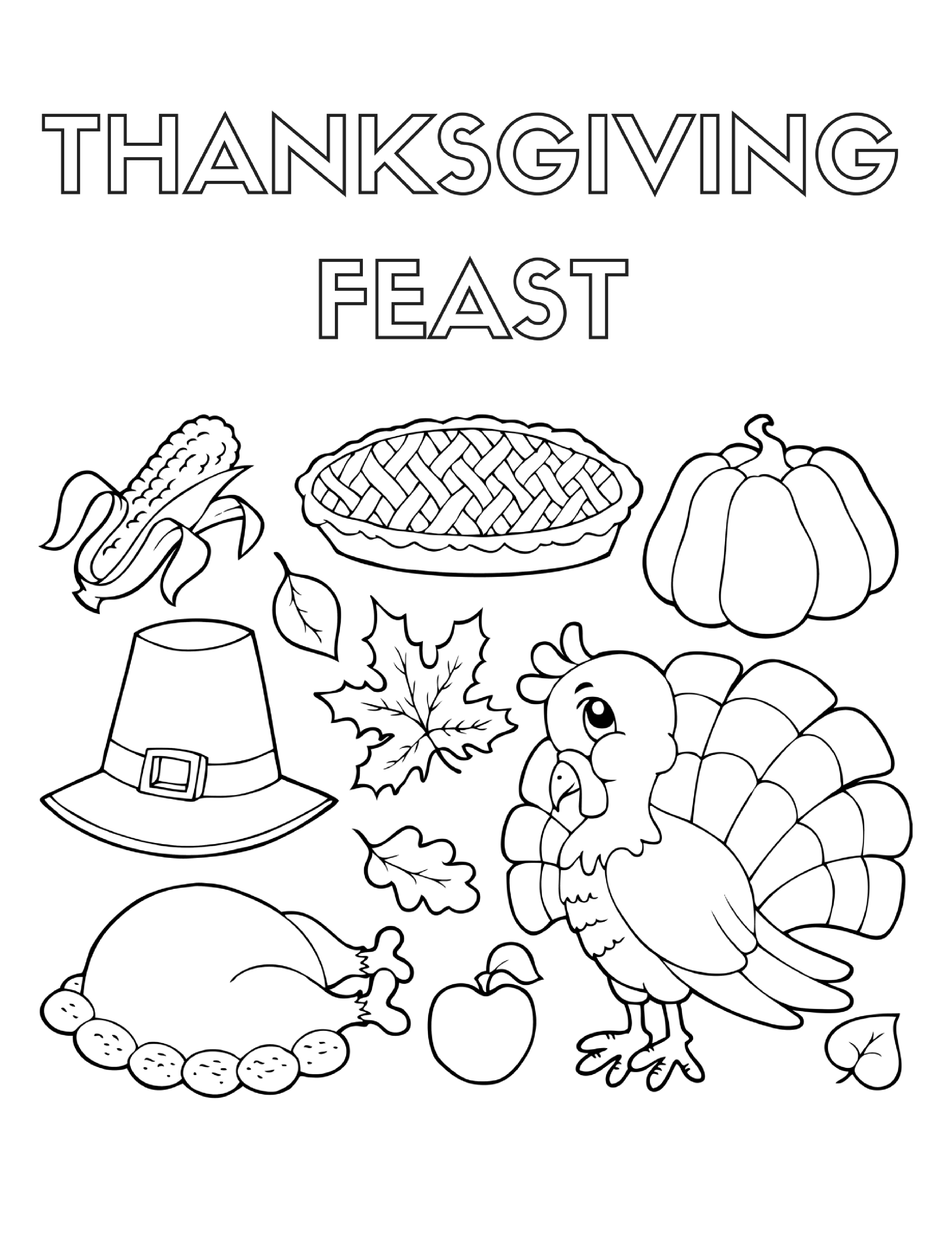 25  Marvelous Image of Thanksgiving Color Pages entitlementtrap com